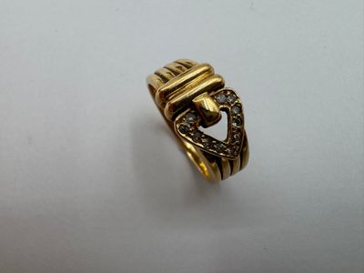Bague ceinture en or jaune 18 carats (750 millièmes), la bou… - Photo 1