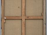 an image of a picture of an old window frame with some paint on it