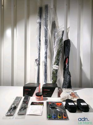 supplies laid out on a table in a room with white walls