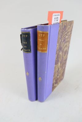deux livres violets posés l'un sur l'autre sur une surface blanche