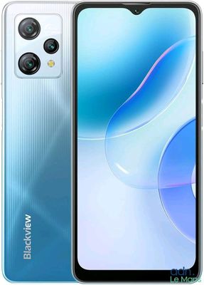 vue arrière et latérale d'un smartphone blanc et bleu