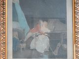 tableau représentant une femme et un enfant assis sur un canapé dans un salon