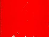 an image of a red painting with white writing on it
