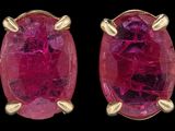 paire de boucles d'oreilles en tourmaline rose, en or jaune 18 carats