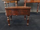 pair of antique wooden side tables with turned legs