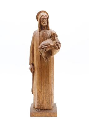 H-M WHETE (?), Christ Sculpture en bois - Photo 1