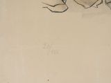 drawing of a man playing a guitar on a sheet of paper