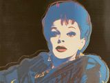 an image of a poster of a woman with blue hair