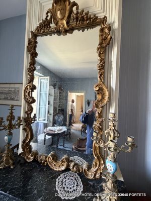 Grand miroir Louis XV repeint décor aux raisins - Dim.