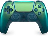 a close up of a game controller on a white background