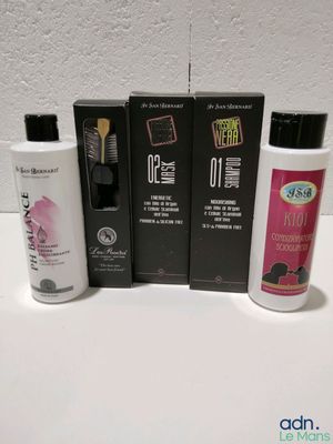 three different types of hair products are sitting on a table