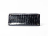 black croc embossed leather wallet