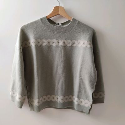 Pull à col rond en laine et cachemire et détail en daim MAX … - Photo 1