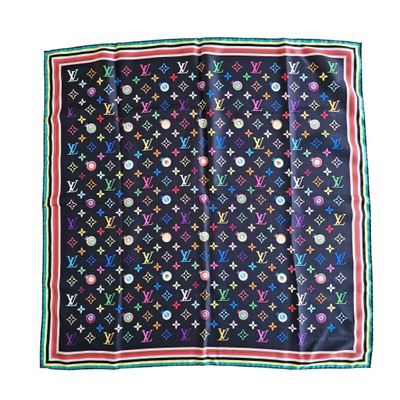 louis vuitton silk scarf with multicolored monograms