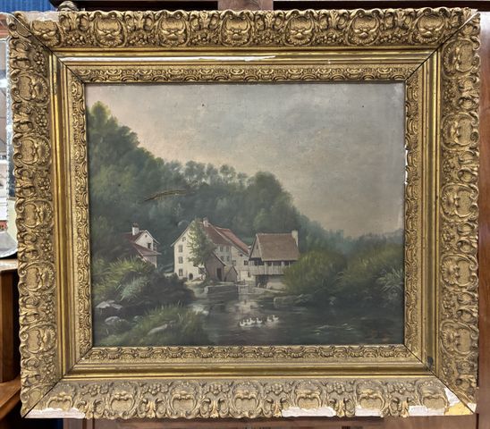 PALSERAT. « Le Moulin ». Huile sur toile signée en bas à droite. 