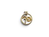 an image of a gold plated pendant with a flower in the center