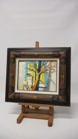 Yves AUBRY (1945-2023) « Femme assise devant sa fenêtre ». Huile ...