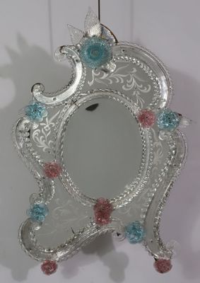 VENISE Vers 1900 Miroir à poser de forme mouvementée en verr…