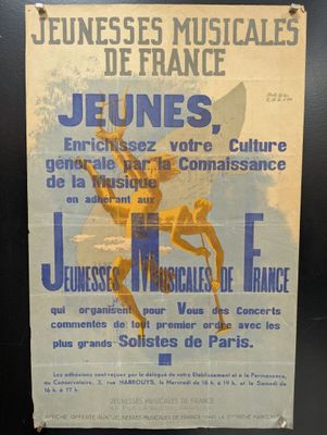 Affiche de concert française pour « Jeunesse », Paris, France, 1er juin 1933
