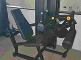an image of a gym room with a bench and exercise equipment