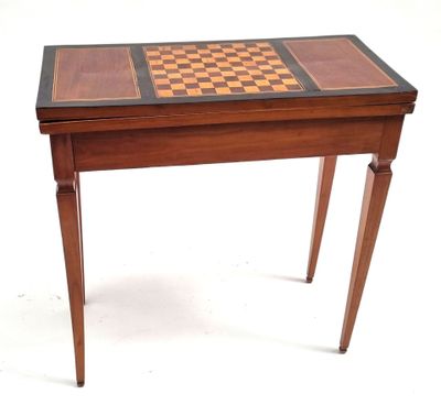 a small table with a chess board on it