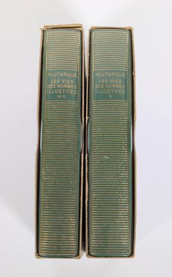 Deux livres verts sont posés dans une boîte sur une surface blanche