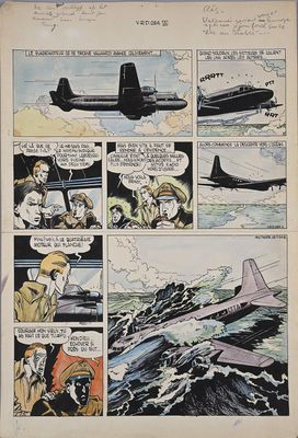 an image of a page from a comic book with a submarine in the background