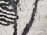 a drawing of a zebra that is painted on a piece of paper