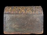 an old wooden box that has been painted brown