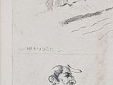 sketches of a man and a woman in a boat and a man in a boat