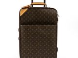 louis vuitton monogram canvas suitcase with leather handle