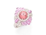 a pink tourmaline and diamond ring