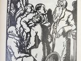 an image of a book with a drawing of a group of people in a room