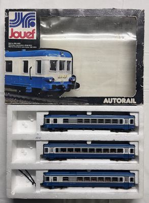 HO – JOUEF coffret autorail XBD 3 éléments en livrée bleu/blanc Réf 86 - Photo 1