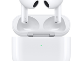 a pair of airpods sitting on top of an apple airpods case