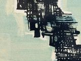 a picture of a painting of a city on the water
