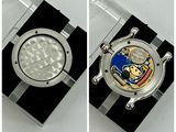 two pictures of a watch with a mickey mouse face on it