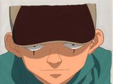 une image représentant un personnage de bande dessinée, un homme avec un bandeau sur les yeux