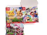 deux jeux Nintendo Wii dans une boîte posée sur une surface blanche
