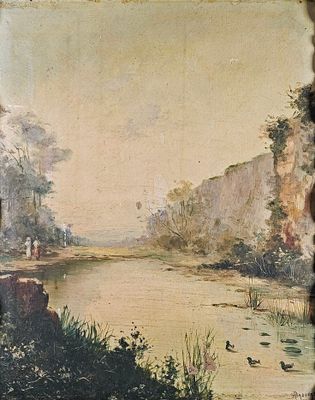 A. BROUARD (XIXe-Xxe siècles) Femmes orientales près de la r…