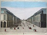 un dessin représentant une rue où des gens marchent