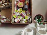 a box of assorted items sitting on a table