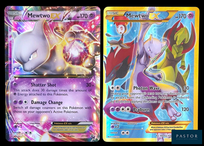 deux cartes Pokémon, dont l'une est blanche et l'autre rose