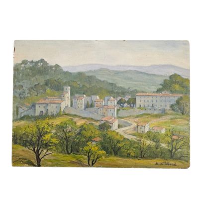 une image représentant un tableau d'un village à la campagne