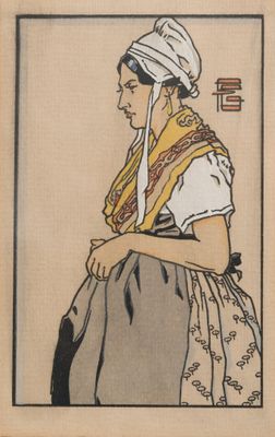 tableau représentant une femme portant un turban et un foulard