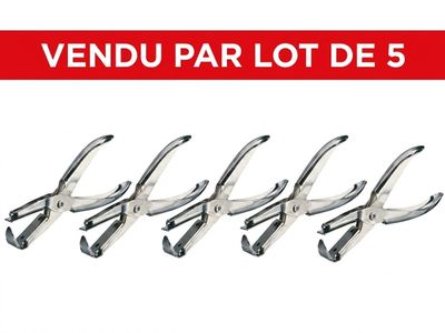 six paires de pinces portant la mention « vendu par lot de 5 »