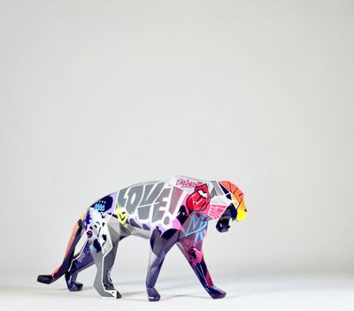 Richard ORLINSKI (né en 1966) Panthère taguée (panther tag).