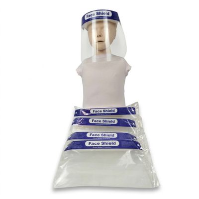 a close up of a mannequin wearing a face shield