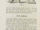 an old book with a drawing of two men playing a game of fencing