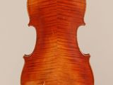 an old violin with a wooden back and a long neck